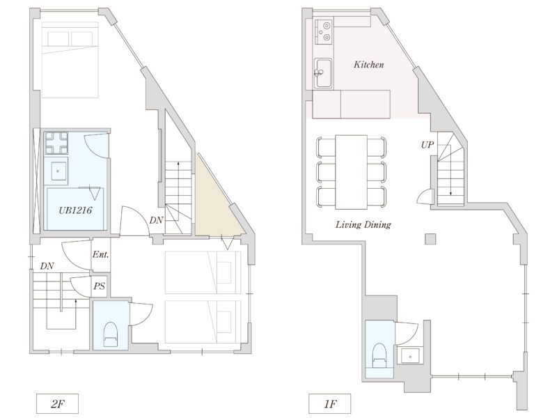 広尾 1f 2f 間取図