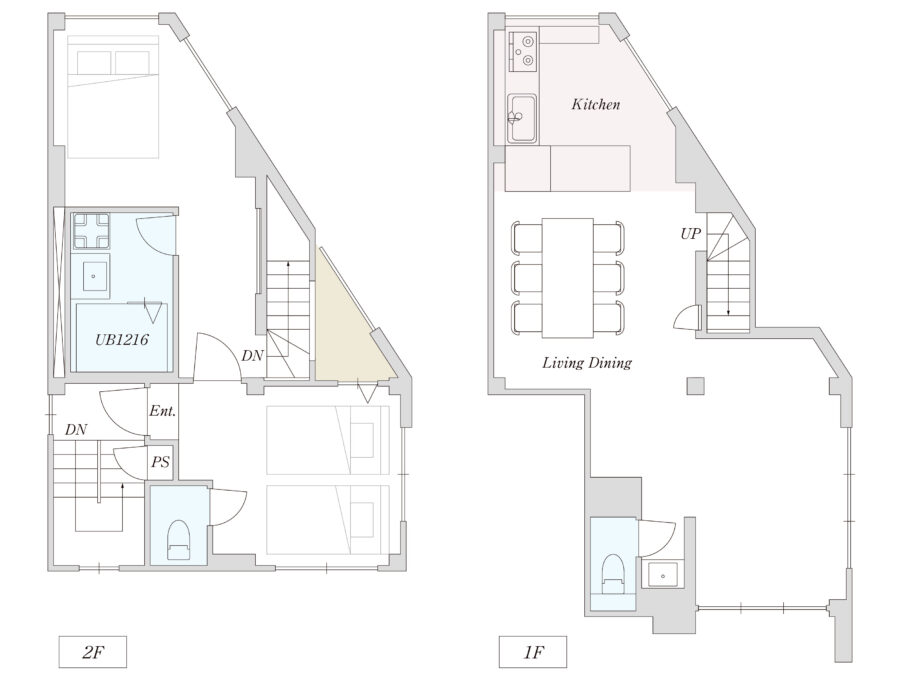 広尾 1f 2f 間取図